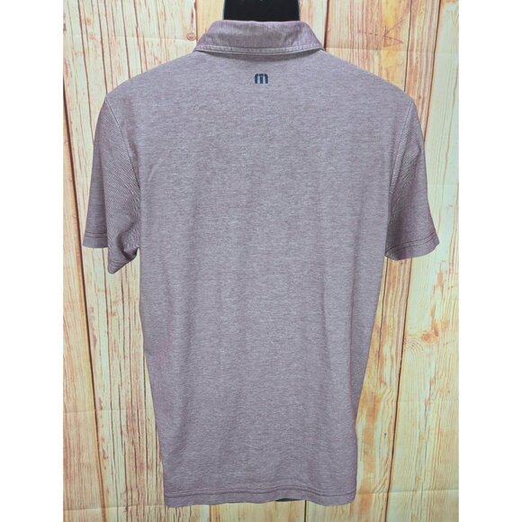 Travis Mathew Mens Maroon Polo Shirt Medium Short Sleeve Button-Up - Picture 2 of 8